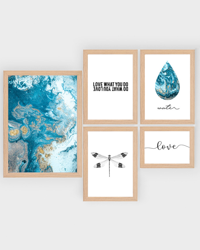 Pack de 5 posters Water