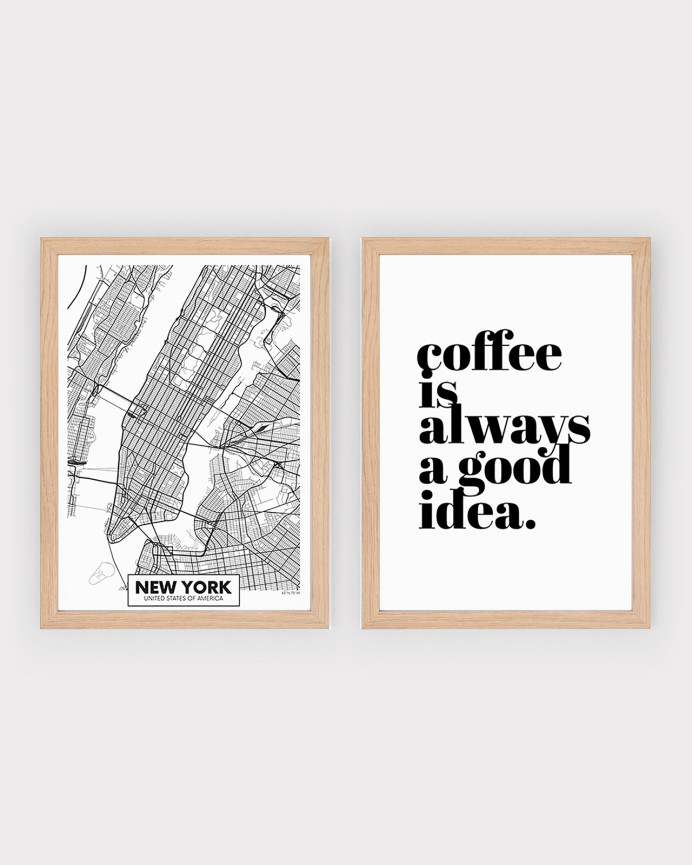 Pack de 2 posters New York Coffe