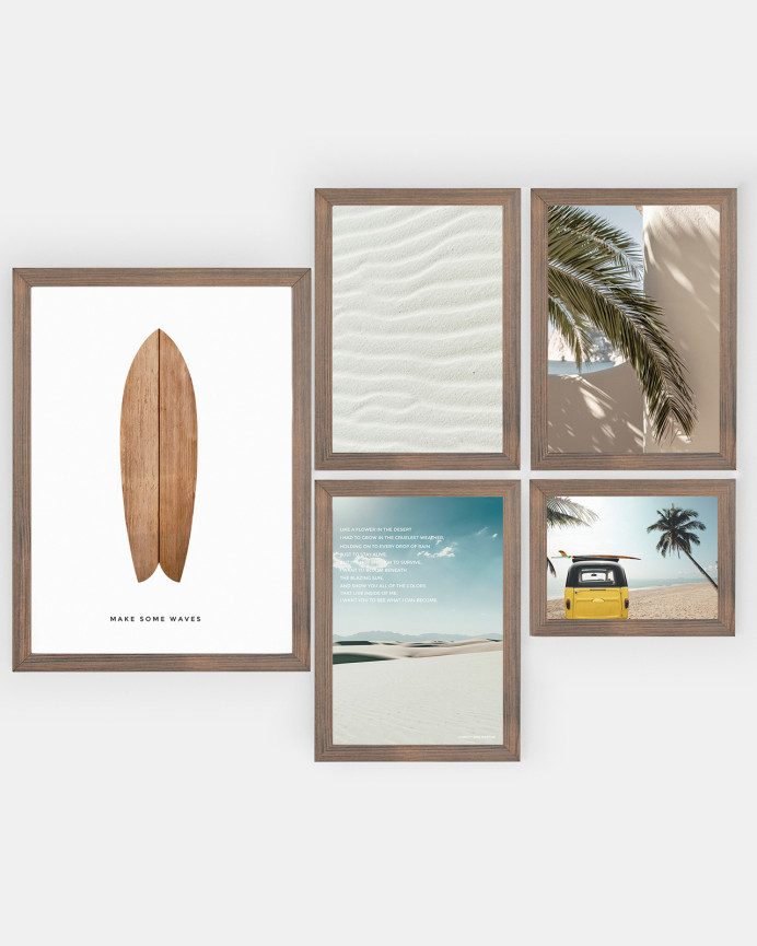 Pack de 5 posters White Sand