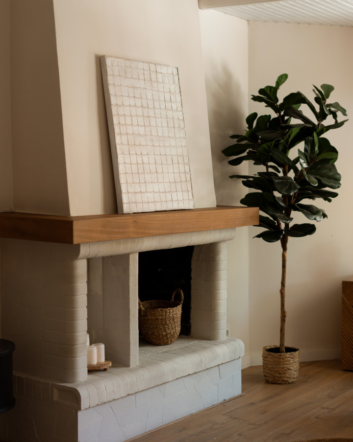 Tableau beige décoratif sur toile de coton avec cadre en bois peint à la main à la peinture à l'huile en différentes tailles.