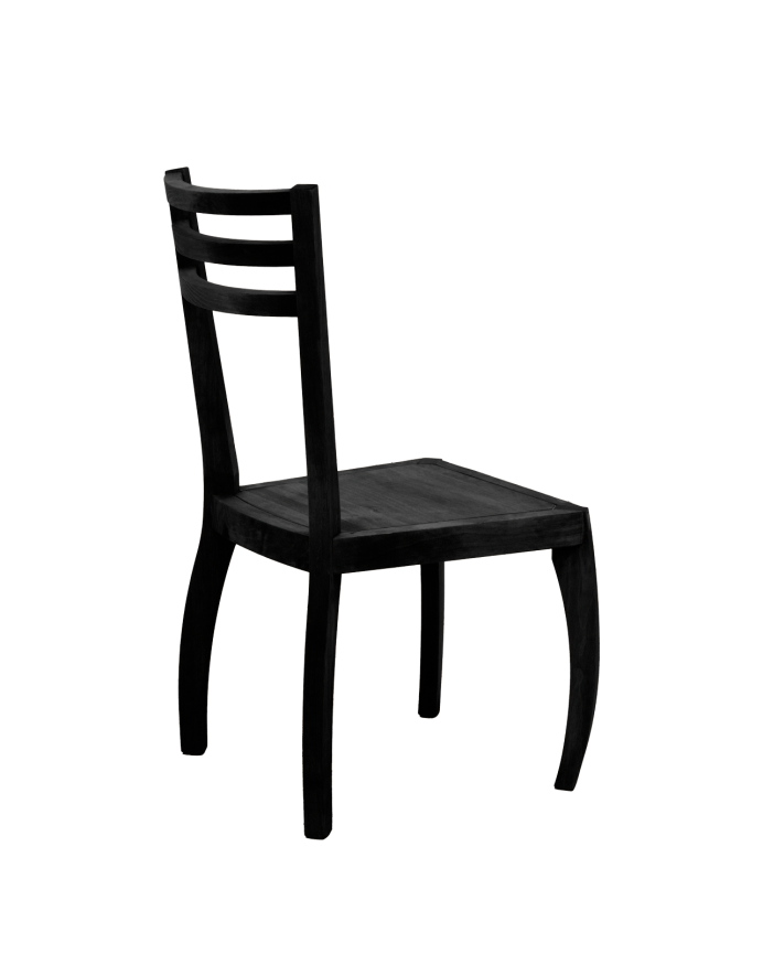 Chaise en bois de bois massif le ton noir 95cm