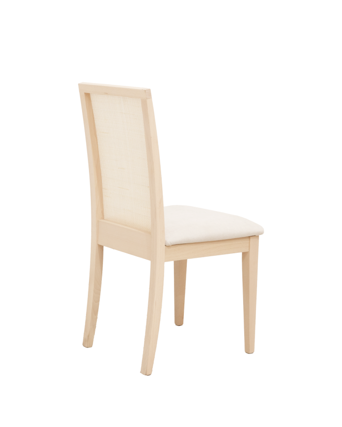 Chaise tapissée de couleur pierre avec pieds en bois le ton naturel 95,5cm