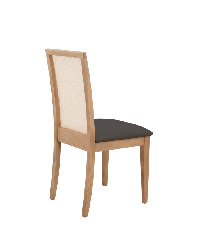 Chaise tapissée gris anthracite avec pieds en bois le ton de chêne foncé 95,5cm