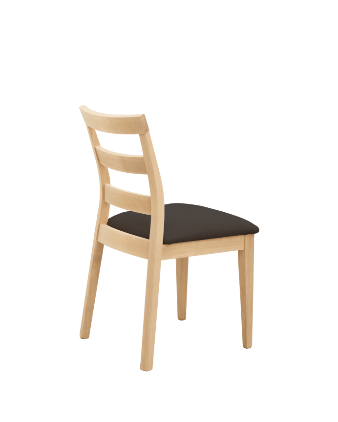 Chaise tapissée gris anthracite avec pieds en bois chêne moyen 89cm