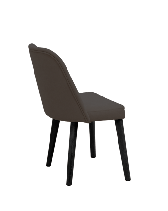 Chaise tapissée gris anthracite avec pieds en bois le ton noir 87cm