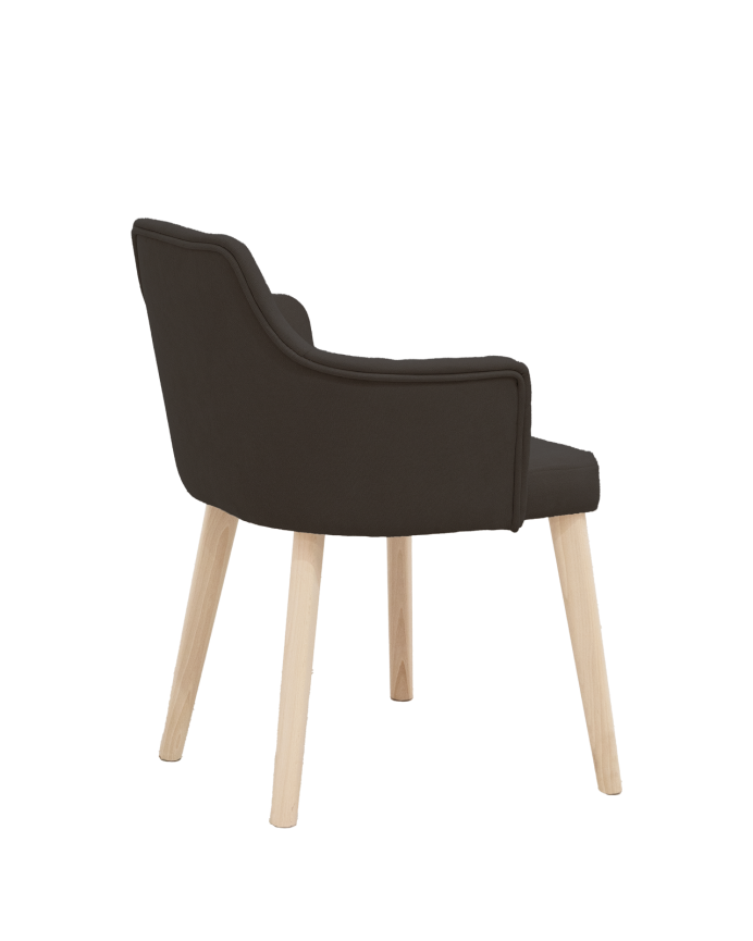 Chaise tapissée gris anthracite avec pieds en bois le ton naturel 95cm