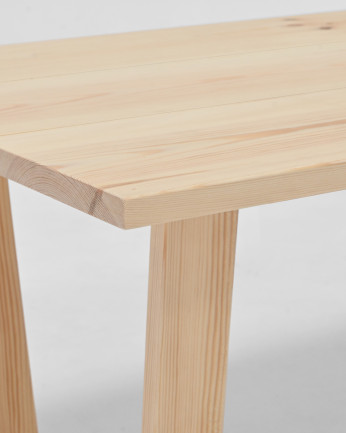 Table basse en bois massif, ton naturel, 120x60cm