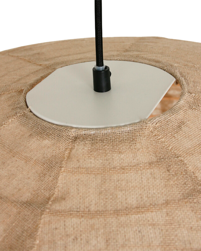 Lampadaire en tissu beige Ø70cm 