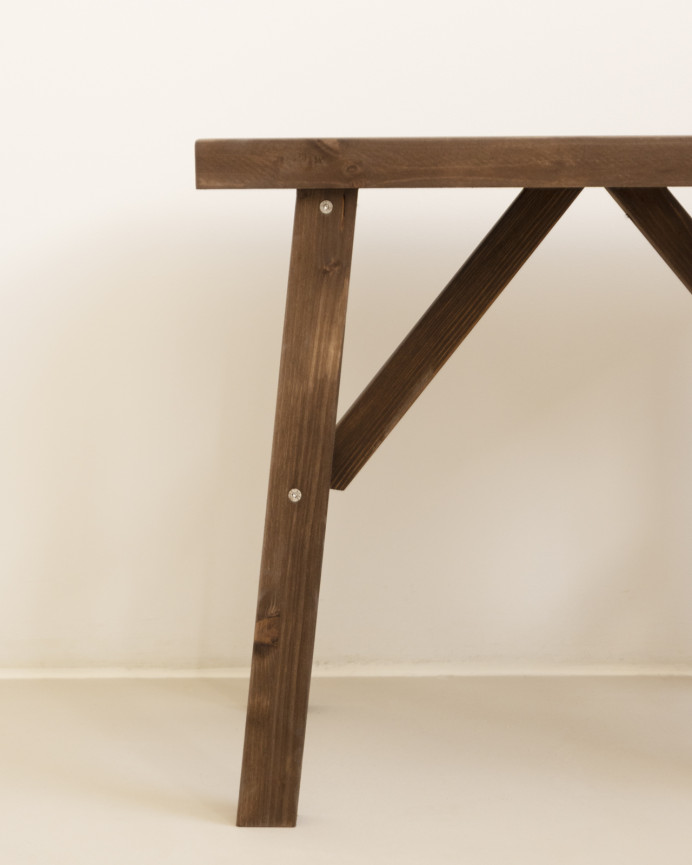 Tabouret en bois massif ton noyer 45x55cm