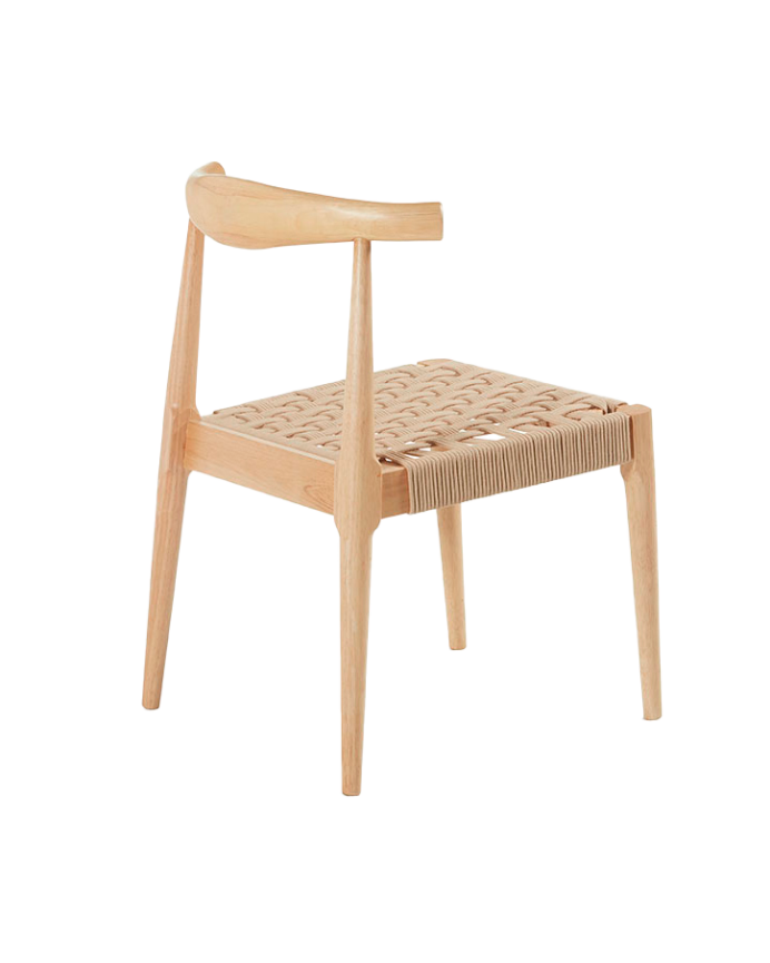 Chaise en bois massif de couleur beige de 77 cm