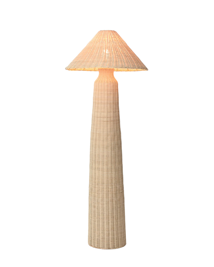 Lampe sur pied en rotin de 150x56cm