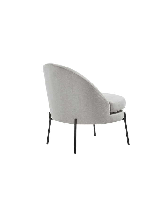 Fauteuil en métal avec assise en mousse et fibre en gris 78x71cm