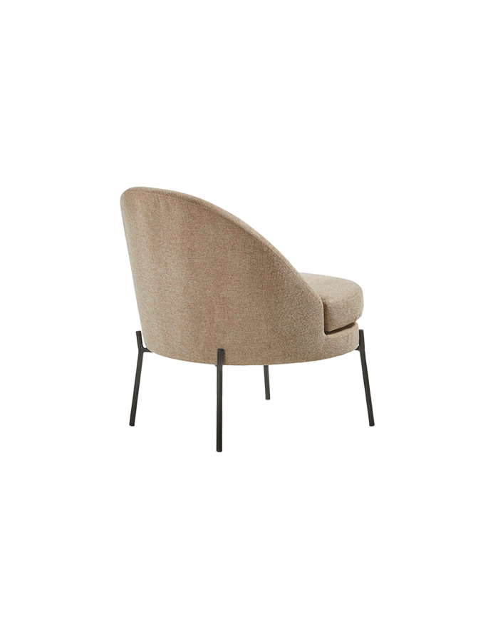 Fauteuil en métal avec assise en mousse et fibre de couleur taupe 78x71cm