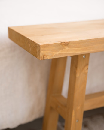 Tabouret en bois massif olive de 100x50cm