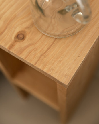 Table de chevet ou d'appoint en bois massif ton chêne moyen 60x20cm
