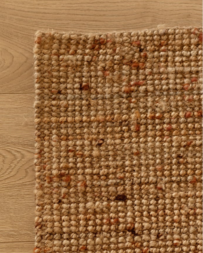 Tapis en jute naturel rouge en différentes tailles