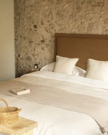 Tête de lit déhoussable en lin terre cuite de différentes dimensions