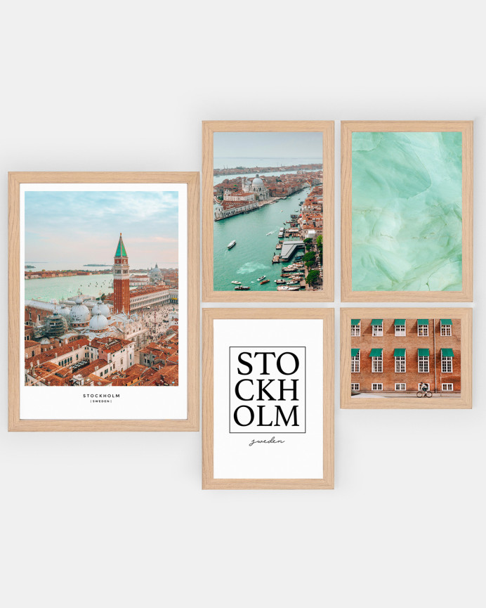 Pack de 5 posters Stockholm