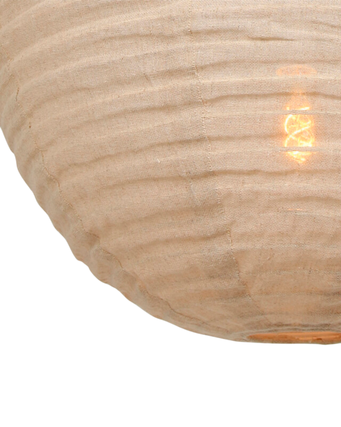 Lampadaire en tissu beige Ø70cm 