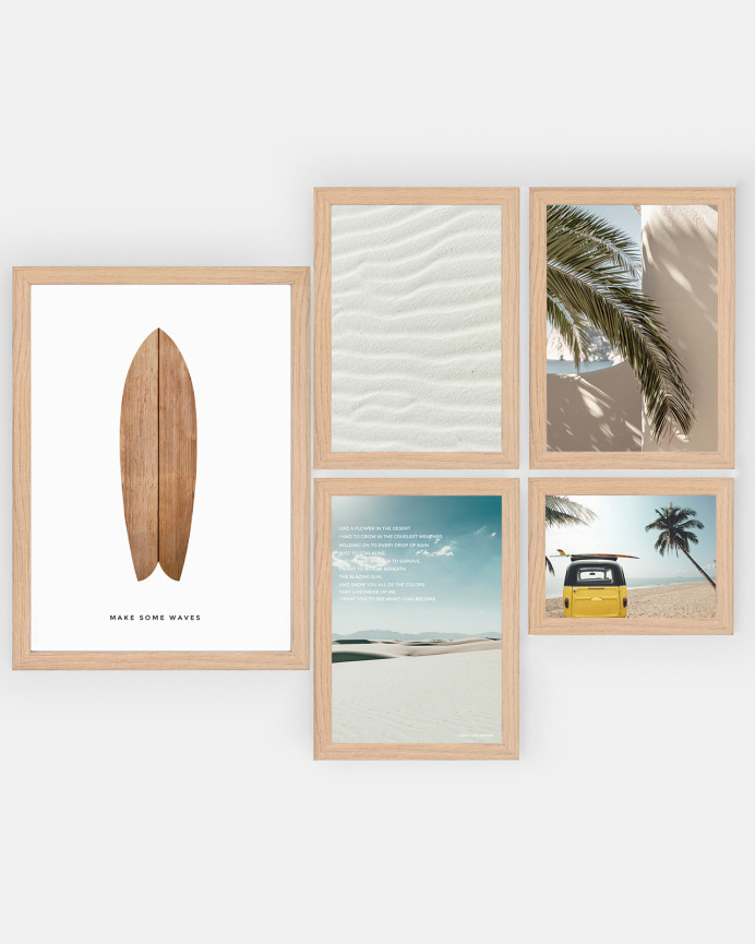 Pack de 5 posters White Sand