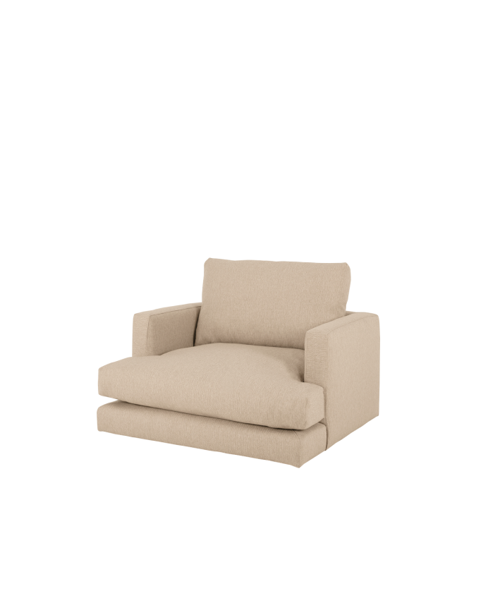 Fauteuil de teinte beige de 105cm