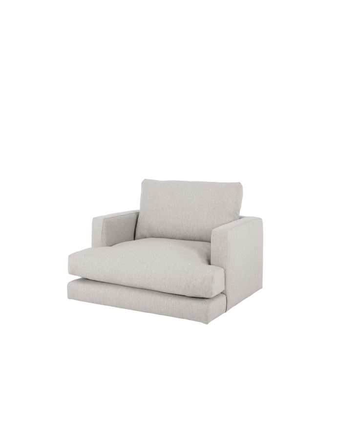 Fauteuil de teinte gris clair de 105cm