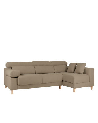 Canapé d'angle couleur marron taupe en différentes tailles