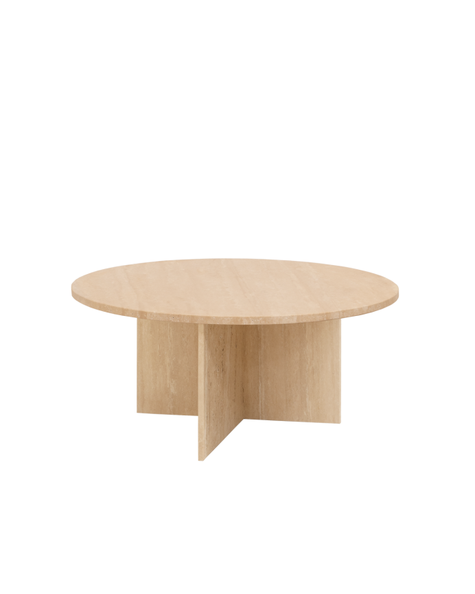 Table basse ronde en marbre travertin disponible en différentes dimensions