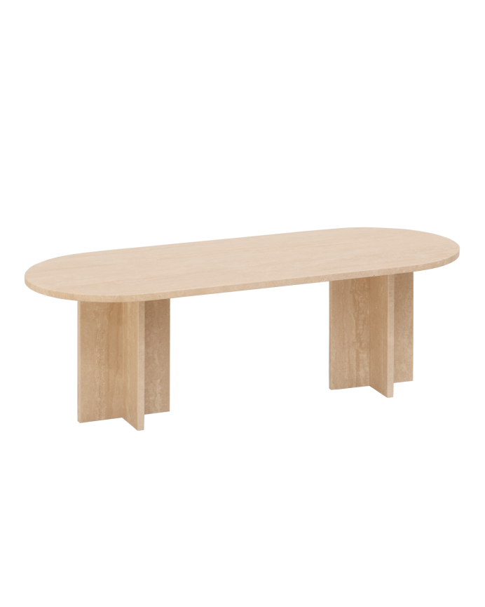 Table basse en marbre travertin de 120x50cm