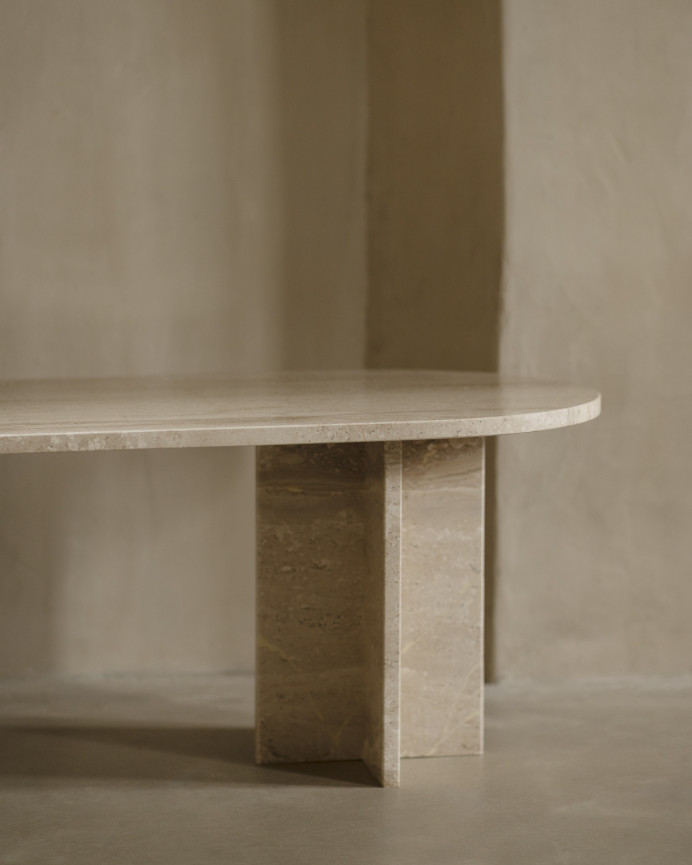 Table basse en marbre daino reale de 120x50cm