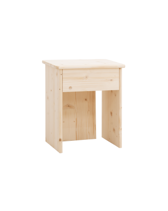 Table de chevet en bois massif en ton naturel de 50x42cm