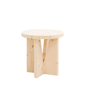 Table de chevet en bois massif en ton naturel de 40x40cm