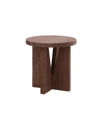 Table de chevet en bois massif en ton noce de 40x40cm