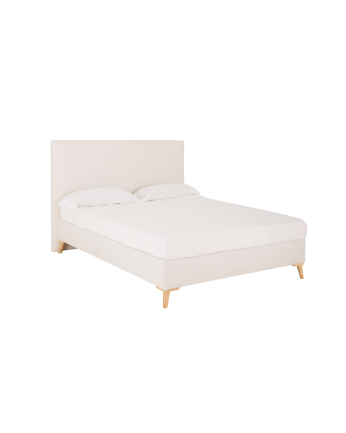 Lit rembourré en lin blanc pour les matelas de différentes tailles