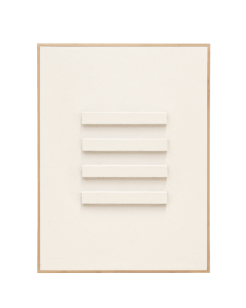Tableau blanc décoratif sur coton avec cadre en bois peint à la main à la peinture à l'huile en différentes tailles
