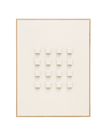 Tableau blanc décoratif sur coton avec cadre en bois peint à la main à la peinture à l'huile en différentes tailles