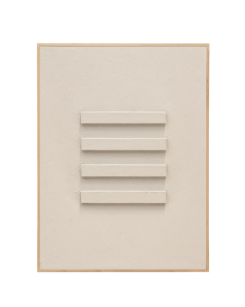 Tableau beige décoratif sur coton avec cadre en bois peint à la main à la peinture à l'huile en différentes tailles
