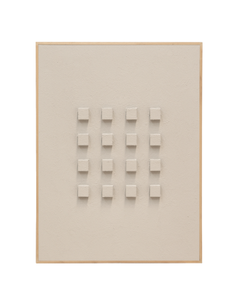Tableau beige décoratif sur coton avec cadre en bois peint à la main à la peinture à l'huile en différentes tailles