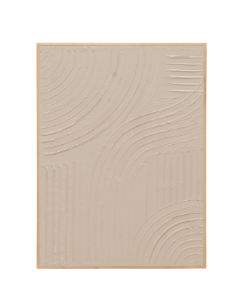 Tableau beige décoratif sur coton avec cadre en bois peint à la main à la peinture à l'huile en différentes tailles