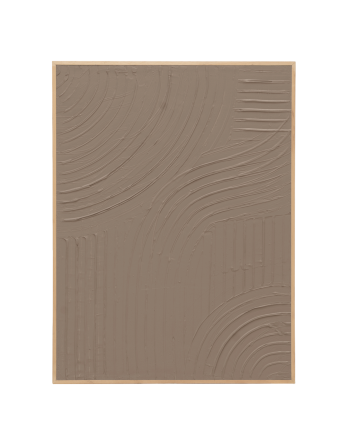 Tableau marron décoratif sur coton avec cadre en bois peint à la main à la peinture à l'huile en différentes tailles