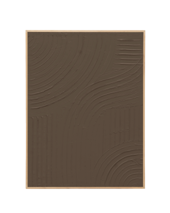 Tableau marron décoratif sur coton avec cadre en bois peint à la main à la peinture à l'huile en différentes tailles