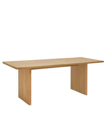 Table de salle à manger en bois massif dans le ton du bois chêne moyen de différentes tailles