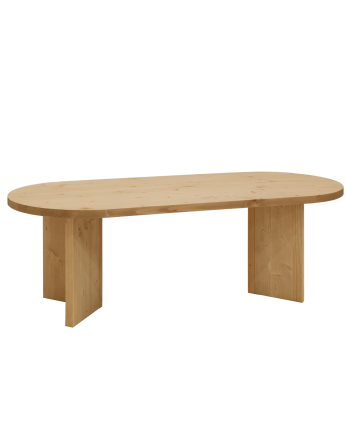 Table basse en bois massif ton chêne moyen 120cm