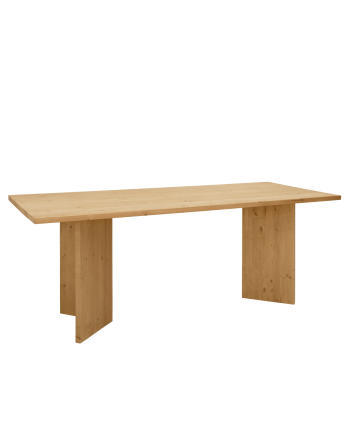 Table de salle à manger en bois massif en ton chêne moyen de différentes tailles