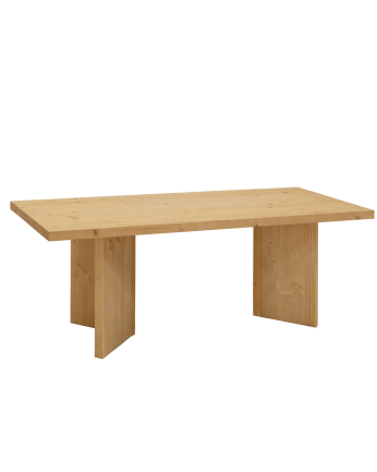 Table basse en bois massif en ton chêne moyen 120x55 cm