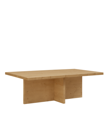 Table basse en bois massif ton chêne moyen de 120x70cm