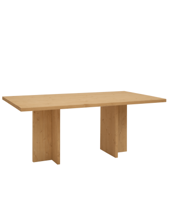 Table à manger en bois massif ton chêne moyen de différentes tailles