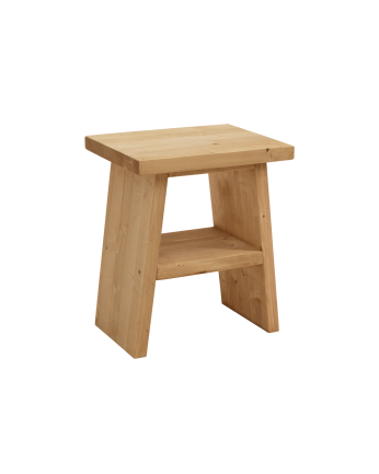 Table de chevet ou table d'appoint en bois massif ton chêne moyen 45x39cm