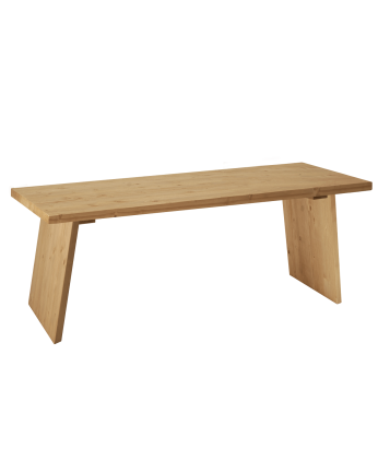 Table basse en bois massif en teinte chêne moyen de 45x60cm.