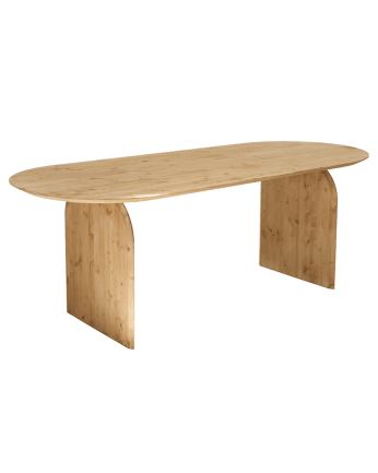 Table à manger ovale en bois massif ton chêne moyen de différentes tailles